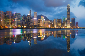Papier peint photo Hong Kong Skyline scintillante de Hong Kong  © Beboy