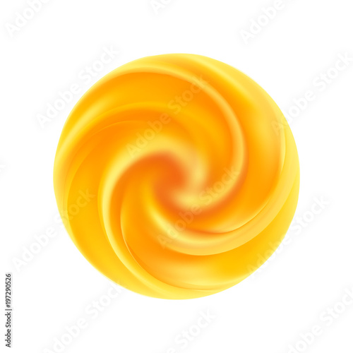 Yellow swirl background. Abstract orange swirl