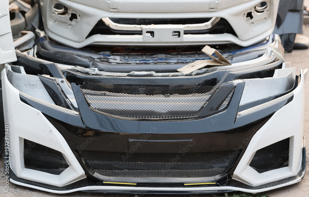 Fototapeta premium old Front grille cars - auto parts at garage