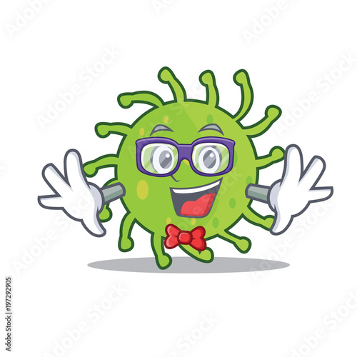 Geek green bacteria character cartoon