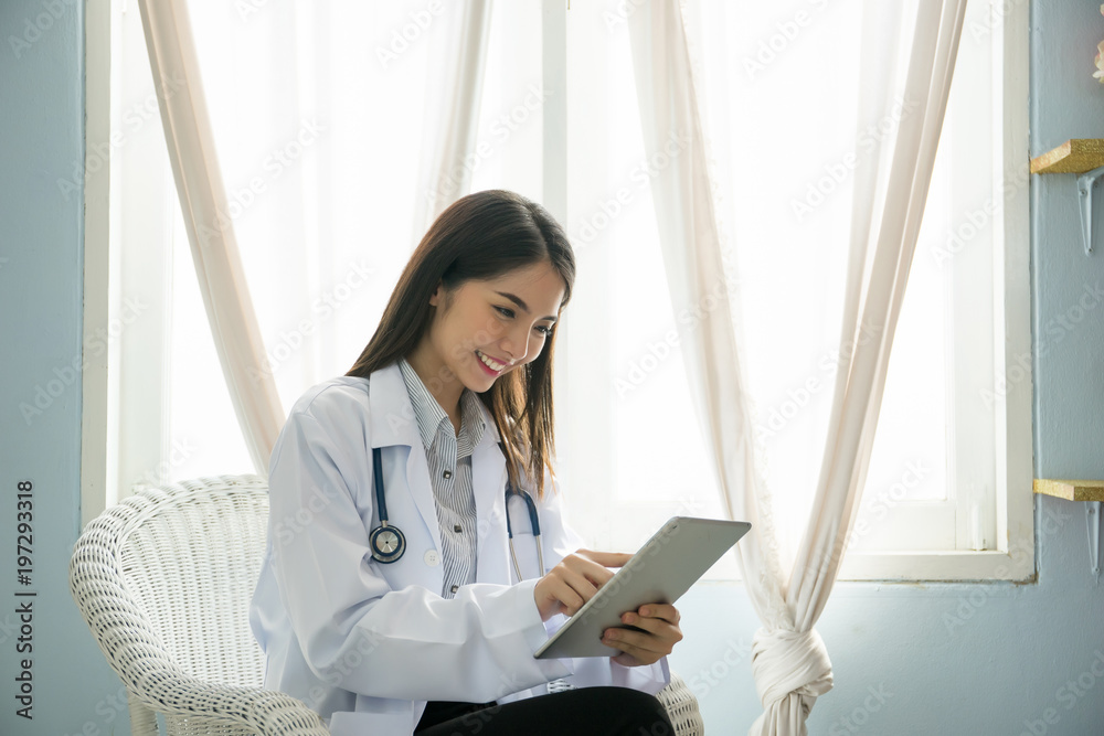 Female doctor work with digital tablet. Medicine technology concept. Female doctor work with digital tablet. Medicine technology concept.