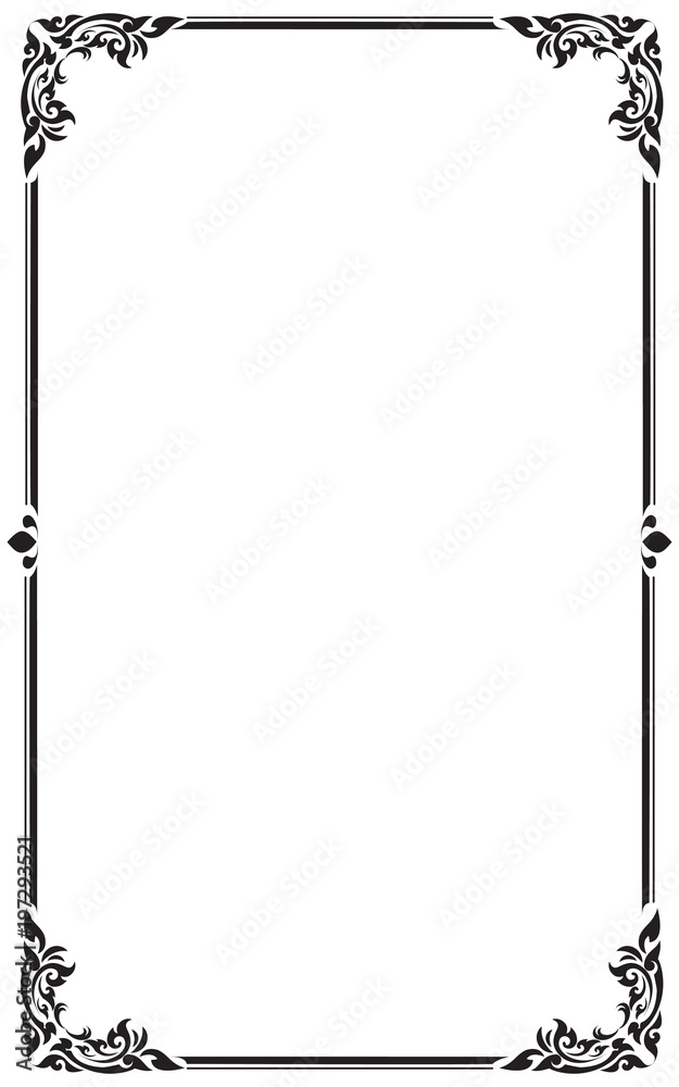 Obraz premium Decorative frame and borders , Black and white, Vector illustration