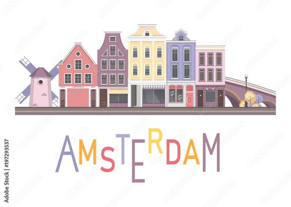 Fototapeta premium vector city amsterdam