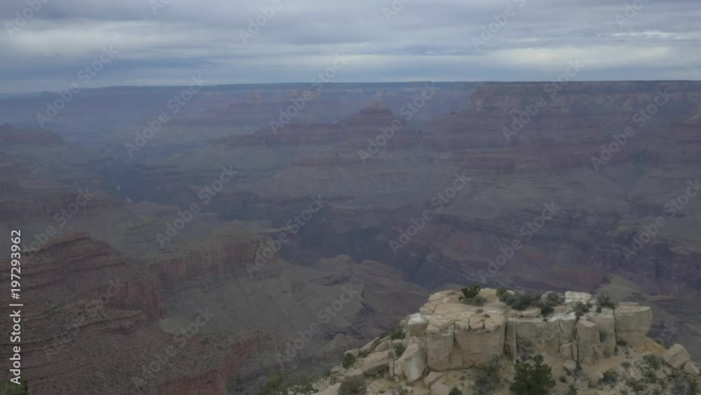 Aerial view of Grand Canyon on a cloudy day Aerial view of Grand Canyon on a cloudy day