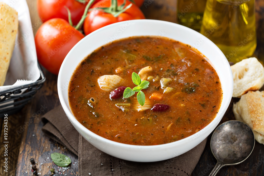 Tomato soup with beans and pasta Tomato soup with beans and pasta