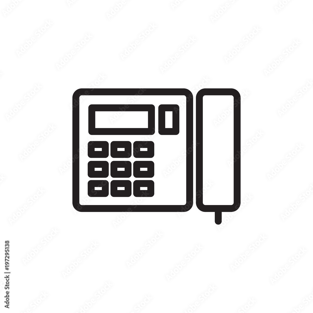 stationery phone, hotel phone outlined vector icon. Modern simple isolated sign. Pixel perfect vector illustration for logo, website, mobile app and other designs stationery phone, hotel phone outlined vector icon. Modern simple isolated sign. Pixel perfect vector illustration for logo, website, mobile app and other designs