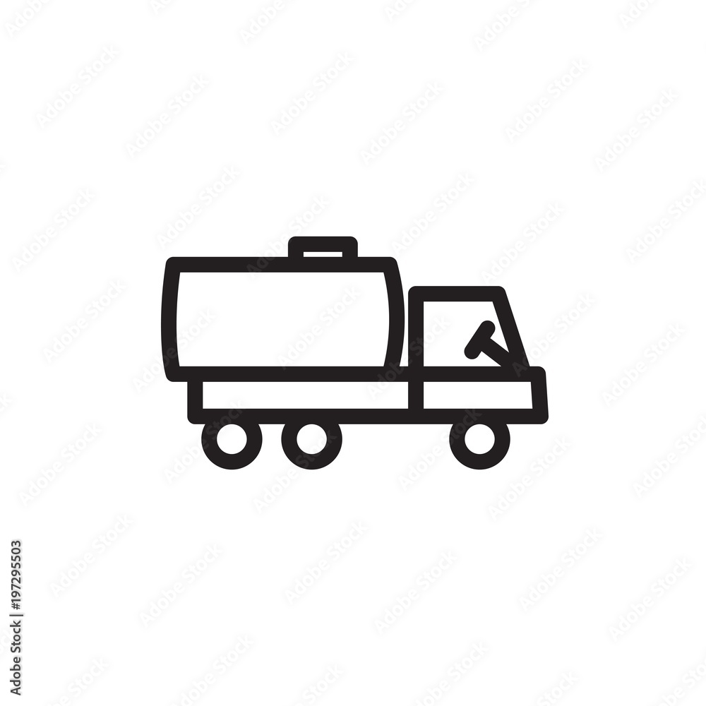 fuel truck, fuel transport outlined vector icon. Modern simple isolated sign. Pixel perfect vector  illustration for logo, website, mobile app and other designs
