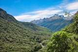 Falls Creek Valley in Fiordland National Park on the way to Milford Sound, New Zealand.
