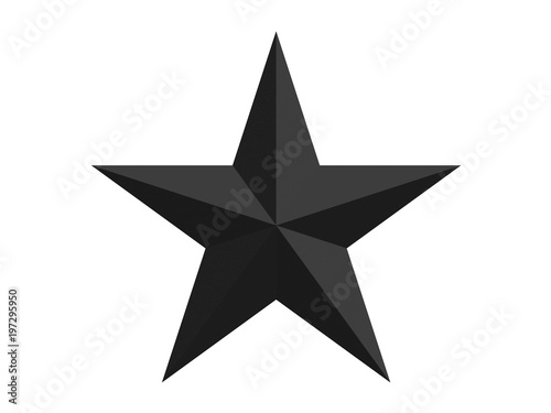 faceted star with 10 sides isolated on a white background 3d rendering