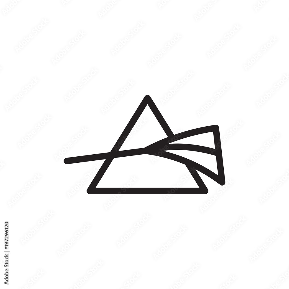 prism outlined vector icon. Modern simple isolated sign. Pixel