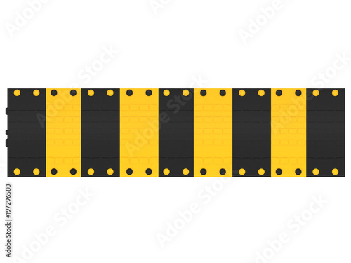 Wallpaper Mural black and yellow speed bump or speed breaker isolated on a white background 3d rendering Torontodigital.ca