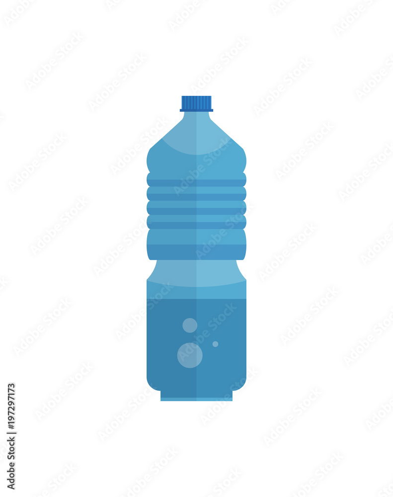 Blue plastic bottle of clean mineral soda water on white background. Blue plastic bottle of clean mineral soda water on white background.