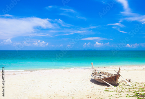 beach and fishing boat, koh Lanta, Thailand