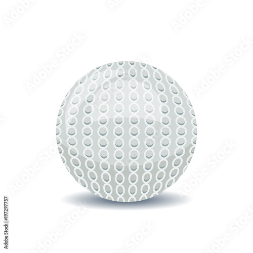 White textured golf ball isolated on white.