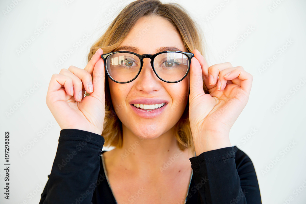 young woman in glasses young woman in glasses