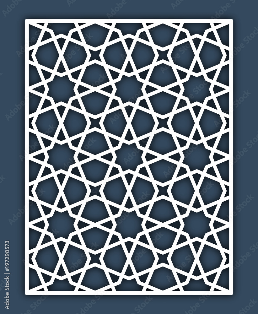 Decorative pattern for laser cutting. Vector ornament oriental style.