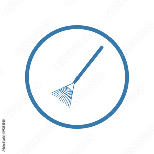 Rake leaves. Vector Illustration