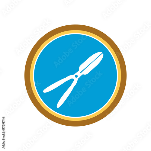 Garden pruner, agriculture tool icon