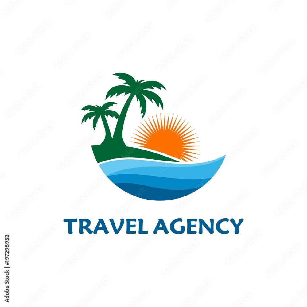 boat travel, island, beach logo vector boat travel, island, beach logo vector