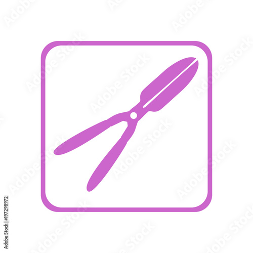 Garden pruner, agriculture tool icon