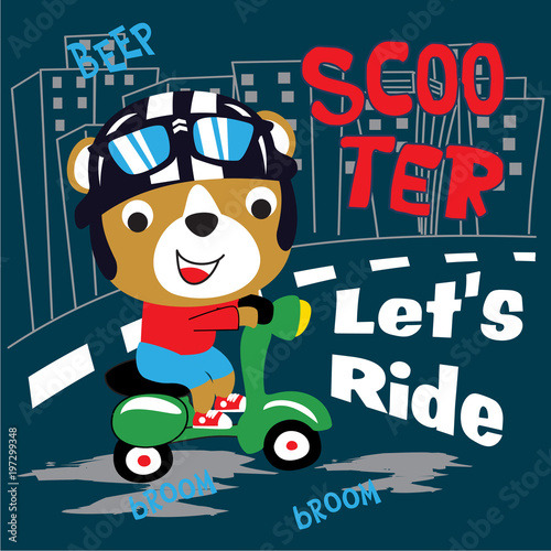 scooter mania cartoon vector art