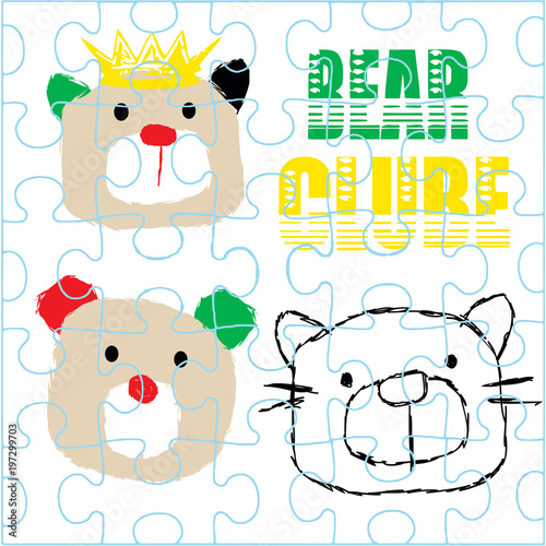 bear clube animal cartoon vector
