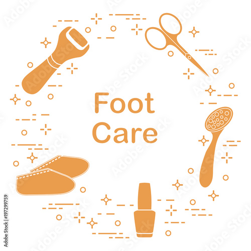 Tools for pedicure. Personal care.