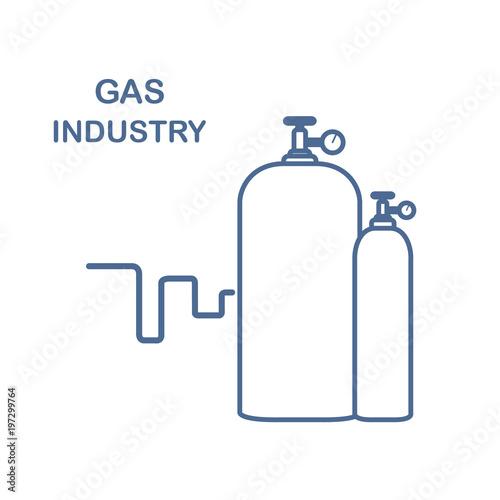 Gas cylinders. Gas industry.