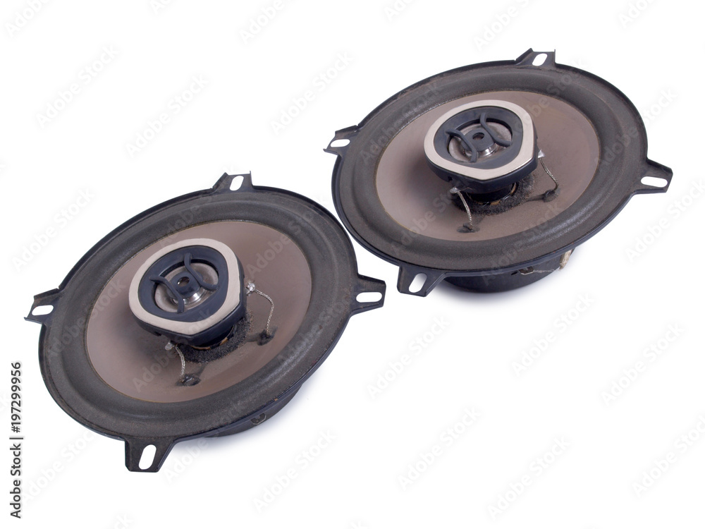 Electrical speakers on a white background Electrical speakers on a white background
