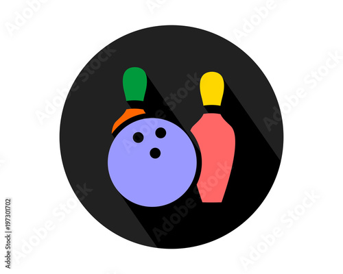 black circle bowling icon sports equipment tool utensil image vector