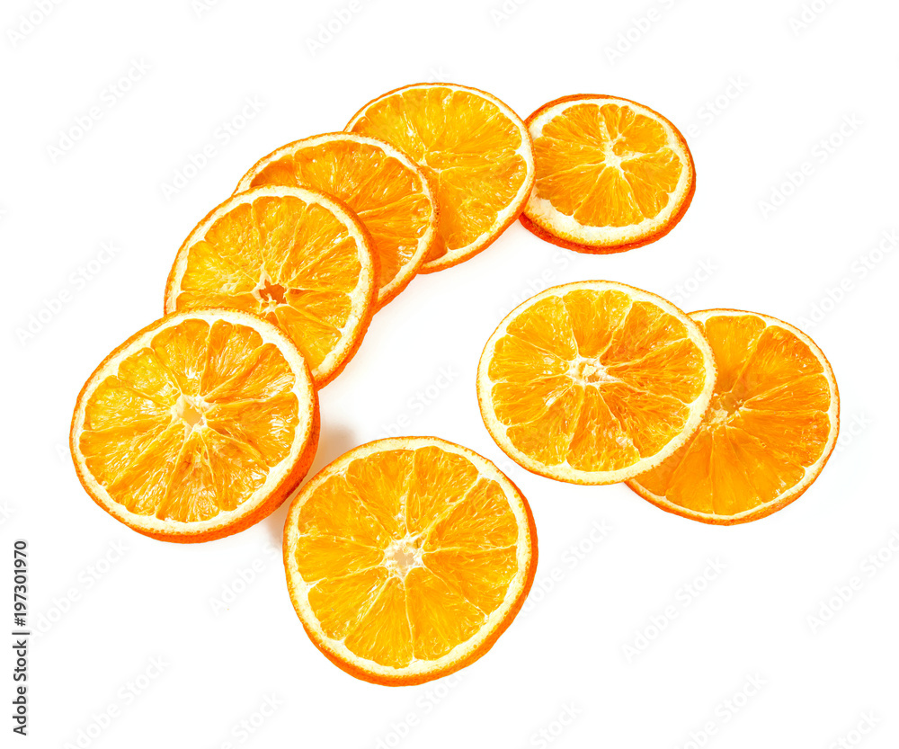 dried oranges isolated on white dried oranges isolated on white