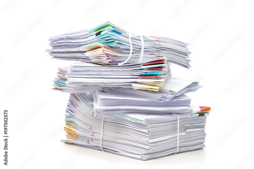 Stack of Documents isolated on white background. Documents pile. Stack of Documents isolated on white background. Documents pile.