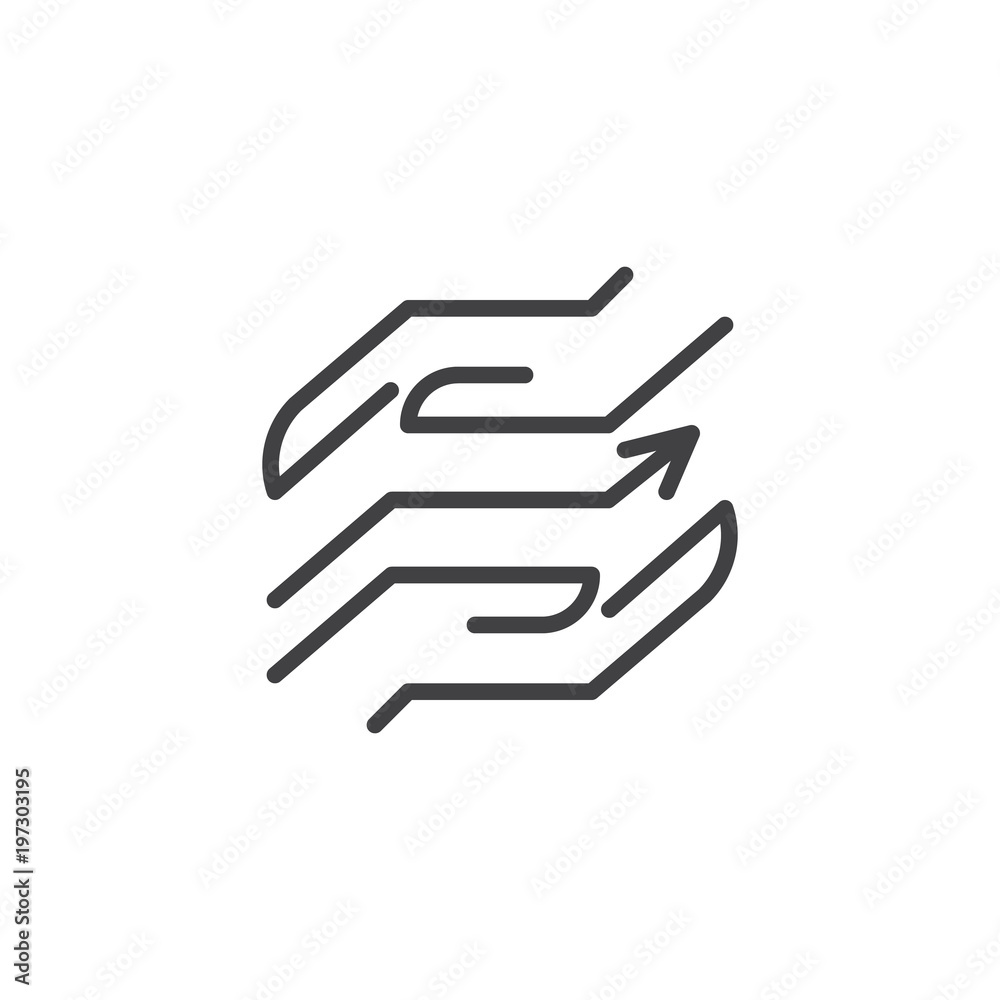 Hands hold growth arrow outline icon. linear style sign for mobile concept and web design. simple line vector icon. Symbol, logo illustration. Pixel perfect vector graphics Hands hold growth arrow outline icon. linear style sign for mobile concept and web design. simple line vector icon. Symbol, logo illustration. Pixel perfect vector graphics