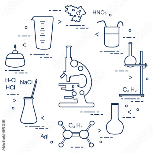 Chemistry scientific, education elements.