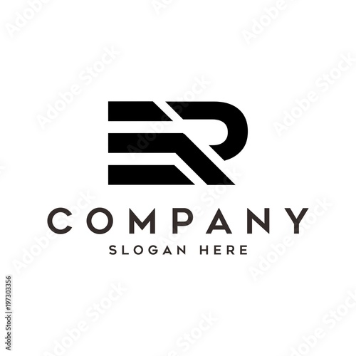 ER logo initial letter design template vector