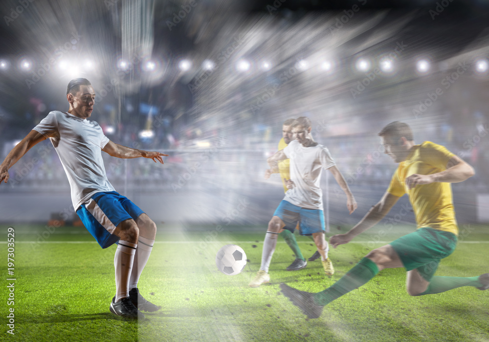 Naklejka premium Soccer best moments. Mixed media