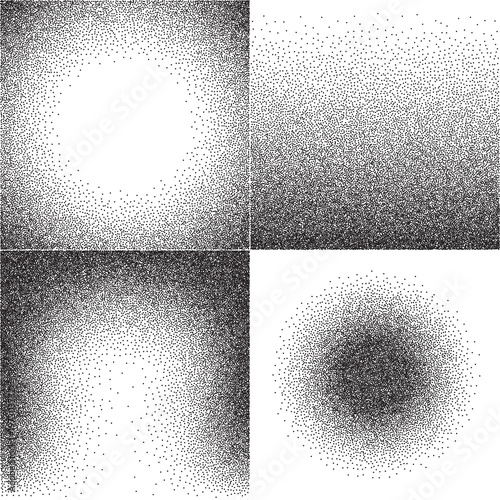 Gradient grain grunge textures. Vector backgrounds set.