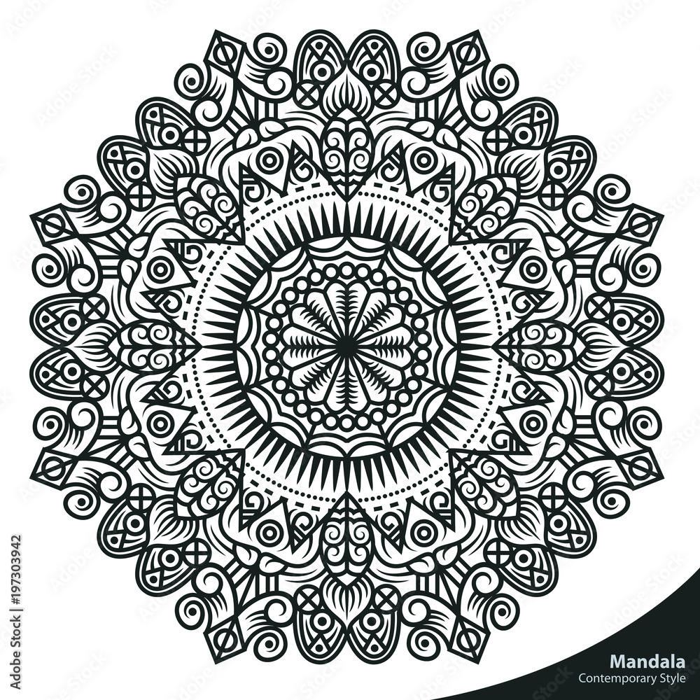 Mandala Contemporary Style Decorative Elements