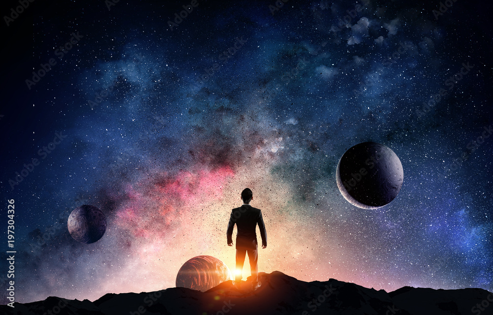 Businessman and cosmos concept Businessman and cosmos concept