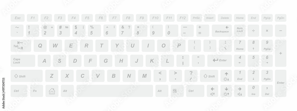 White computer keyboard. isolated on white background White computer keyboard. isolated on white background
