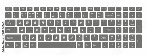 Computer keyboard. isolated on white background