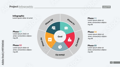 Five Circle Sectors Slide Template