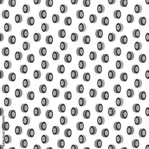 Automobile rubber tire, car wheel seamless pattern