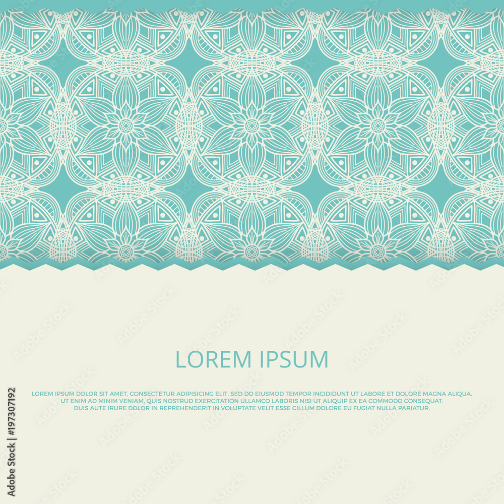 Mandala pattern background vector. Oriental, asian, tibetian banner template