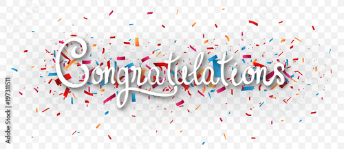 Congratulations banner , isolated on transparent background photo