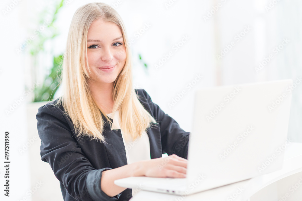 Portrait of a content, smiling young woman Portrait of a content, smiling young woman