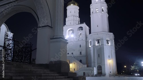 Kremlin and St Basil's Cathedral at the Red Square in Moscow, Russia. Moscow Kremlin is one of the main travel attractions in Europe 4k