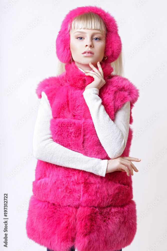 teen girl in winter clothes on white background teen girl in winter clothes on white background