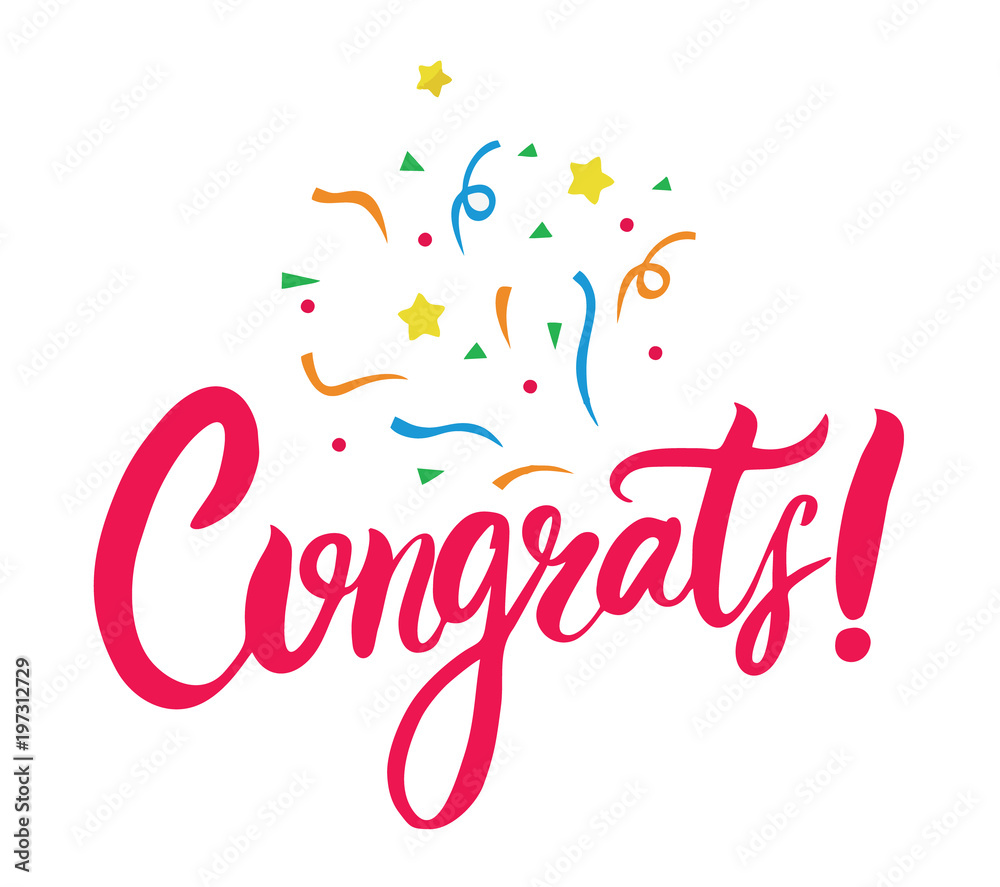 Congrats hand written lettering Stock Vector Adobe Stock