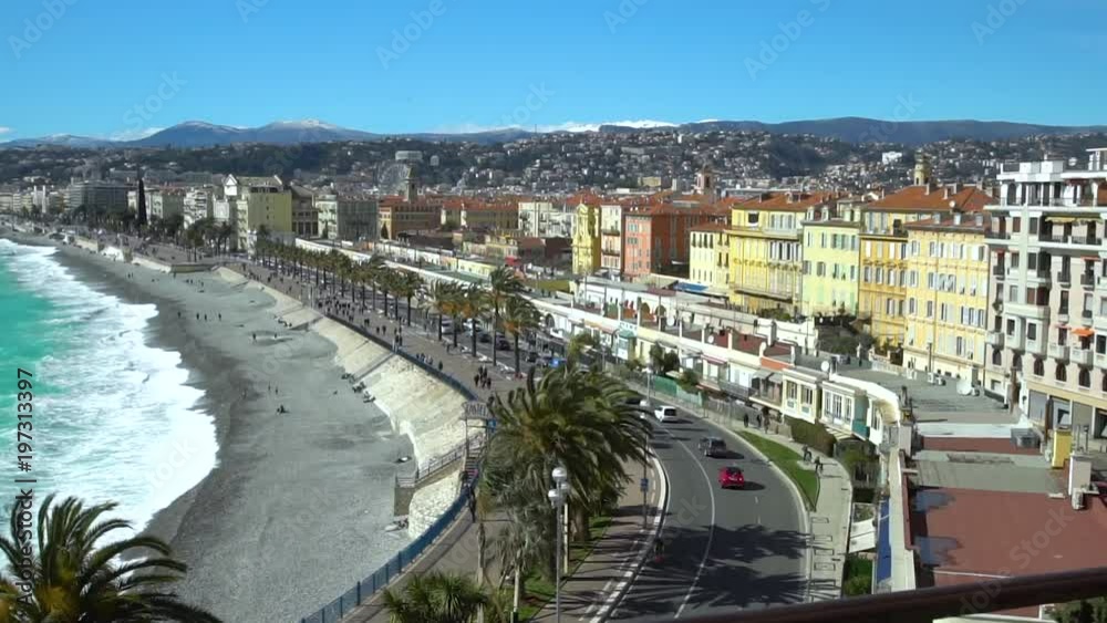 Nice, France, Aerial view of promenade des Anglais, Cote d'Azur, Nice, France, Aerial view of promenade des Anglais, Cote d'Azur,